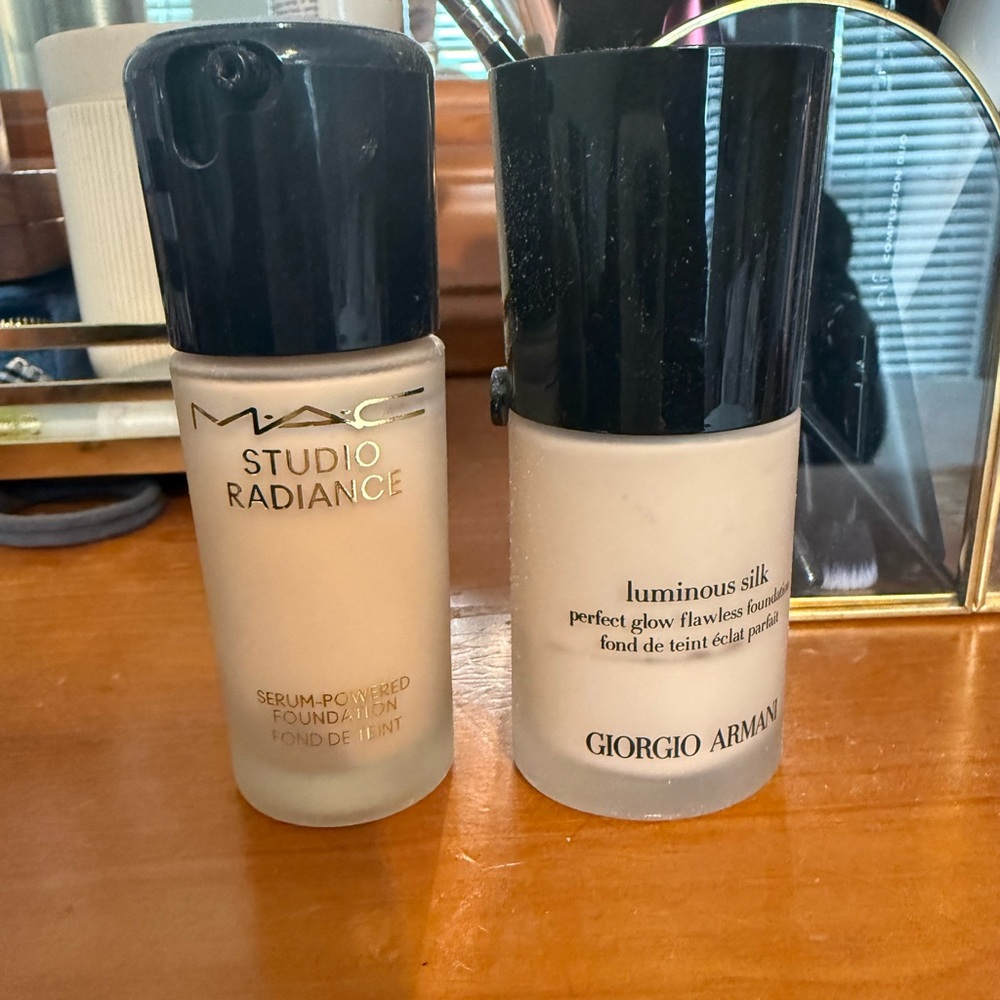 MAC Studio Radiance Foundation n11 and giorgio Armani luminous silk foundation